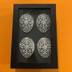 Tahari Rhinestone Egg Shaped Napkin Rings-Set of 4